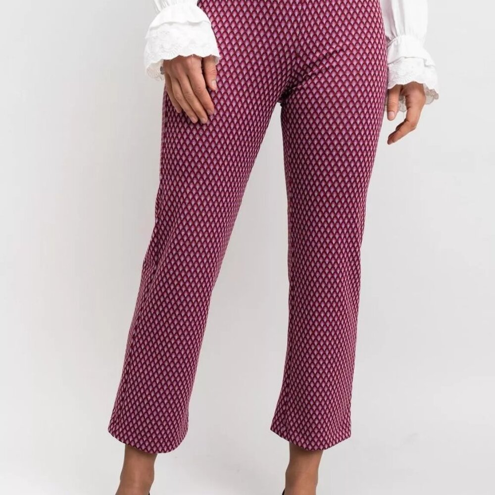 Rosalita McGee Brochet Pantalon Pink Straight Ankle Trouser Pants